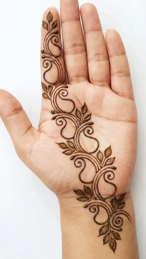 arabic simple circle finger mehndi design