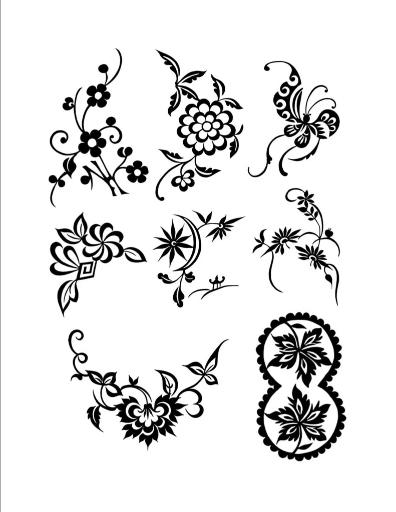 Indian Mehndi Design with Flowers and Hearts