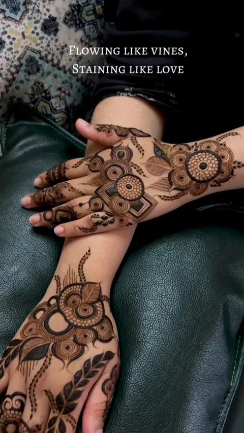 aesthetic bridal bel finger mehndi design