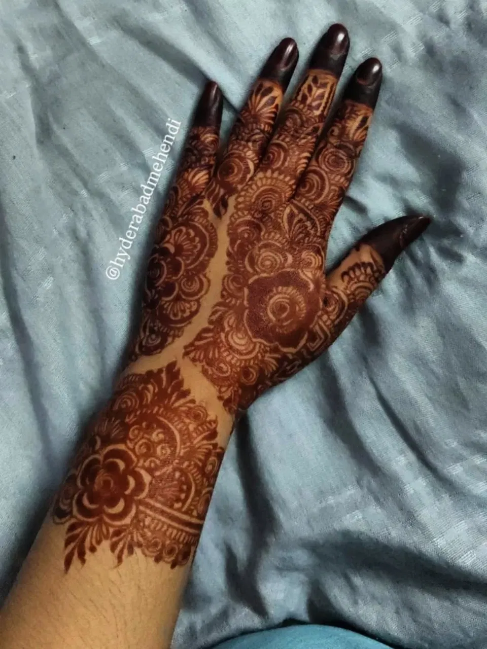 Aesthetic Stylish Back Hand Mehndi Design (2)