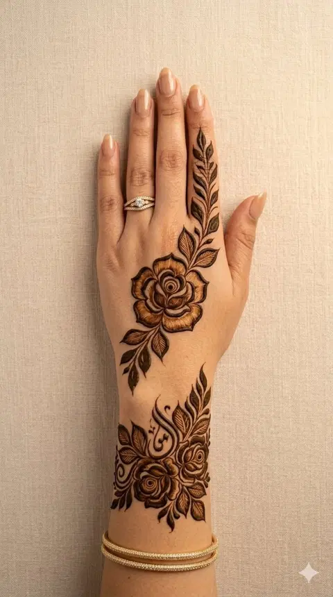 aesthetic arabic front hand mehndi design