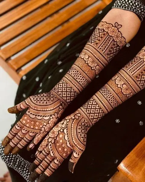 bridal indian front hand mehndi design