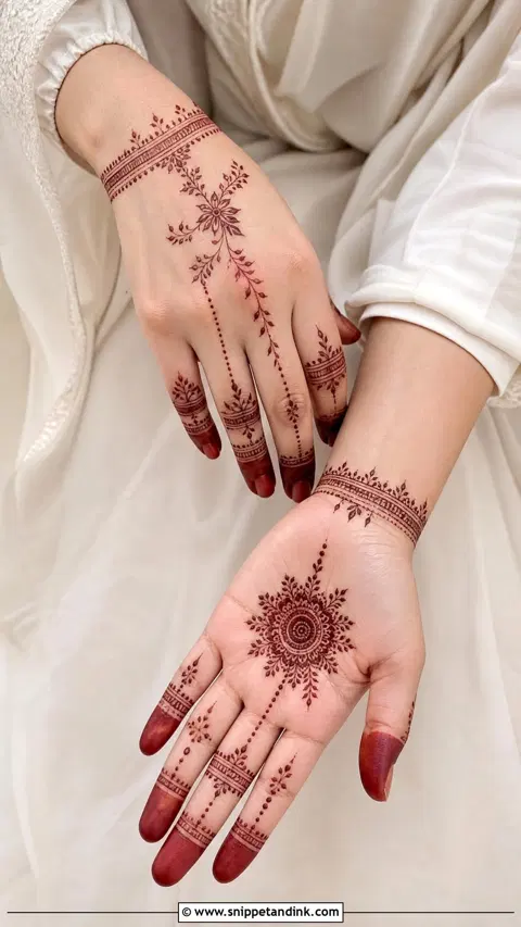 bridal indian jaal back hand mehndi design