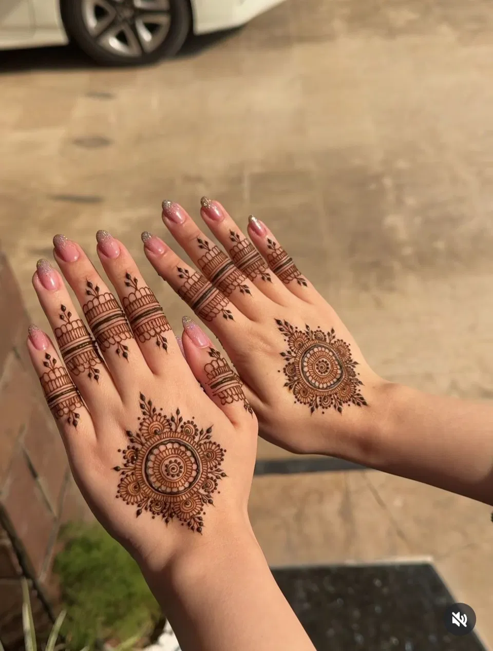 Aesthetic Bridal Back Hand Mehndi Design with Gol Tikki and Jaal for Eid (9)