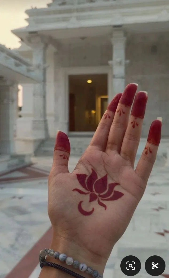 Simple Front Hand Mehndi Design with Flowers, Jaal and Lotus (3)