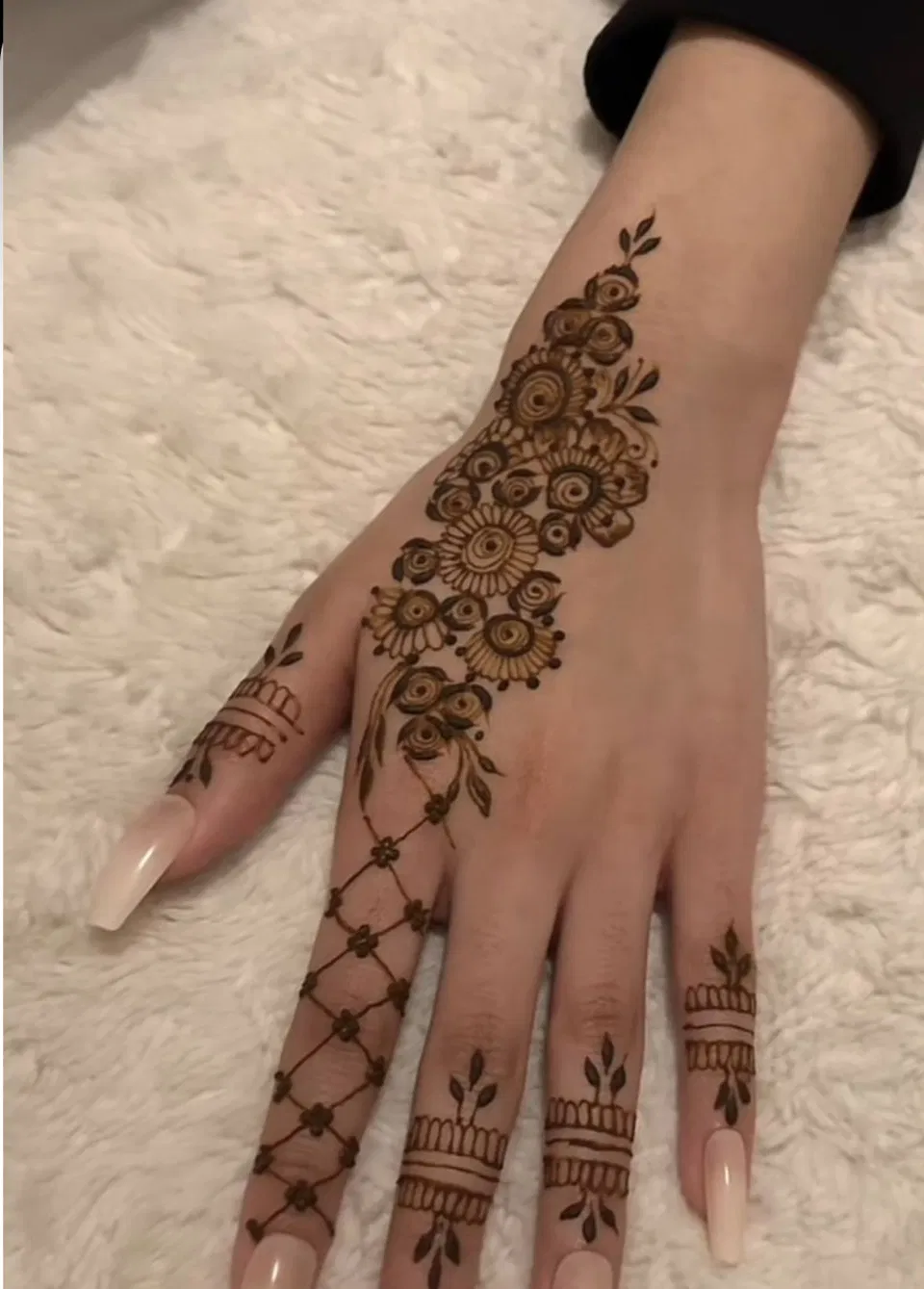Aesthetic Arabic Back Hand Mehndi Design for Eid (28)