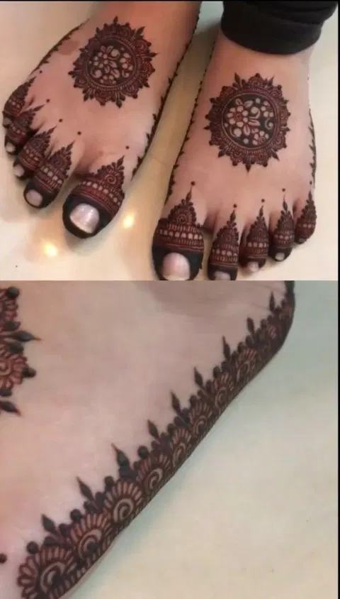 bridal pakistani circle foot mehndi design