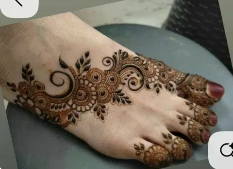 arabic pakistani bel foot mehndi design