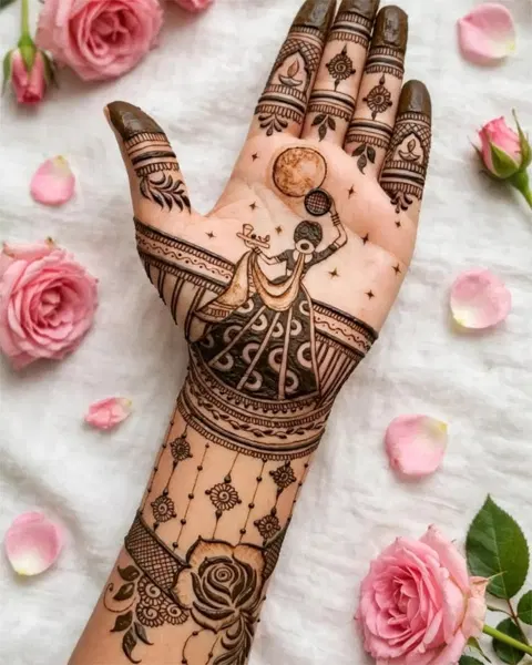 simple circle foot mehndi design