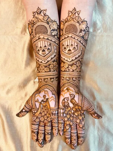 bridal indian figure front hand mehndi design