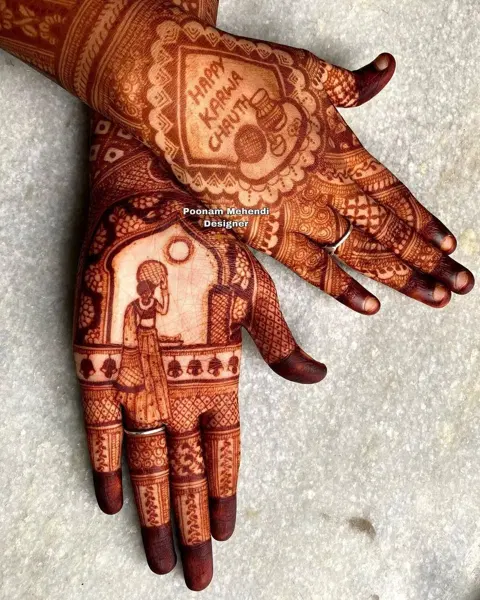 bridal stylish back hand mehndi design