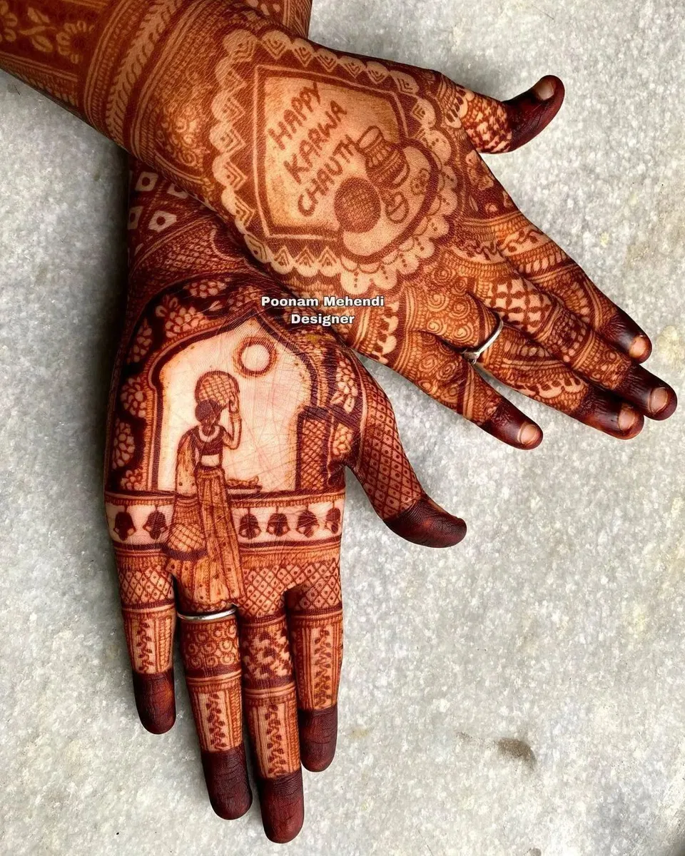 Bridal Stylish Back Hand Mehndi Design for Karwa Chauth (4)