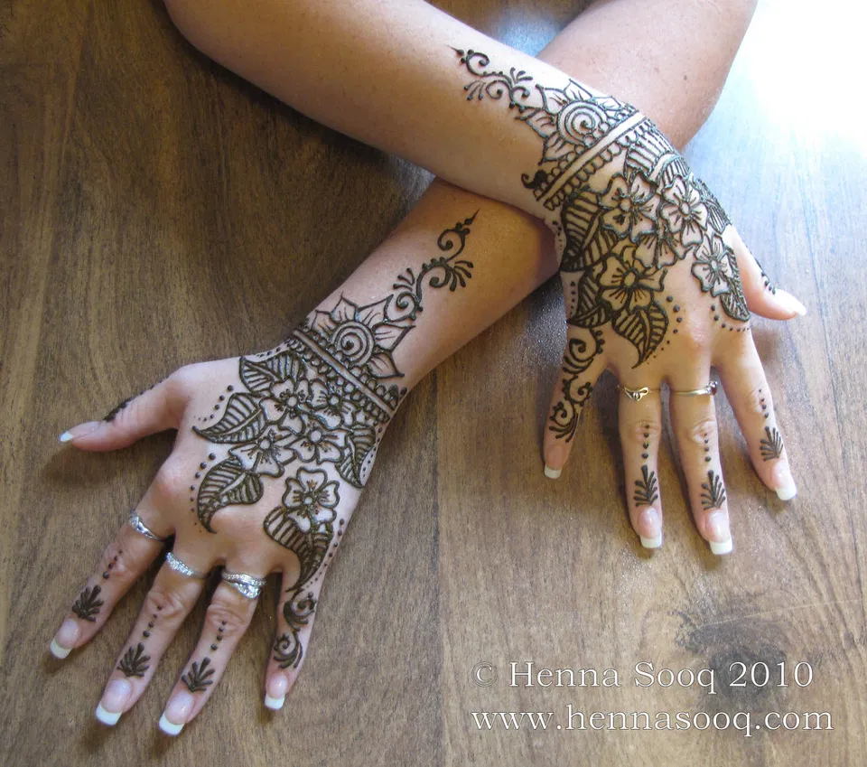 Aesthetic Bridal Full Hand Mehndi Design with Jaal and Lotus