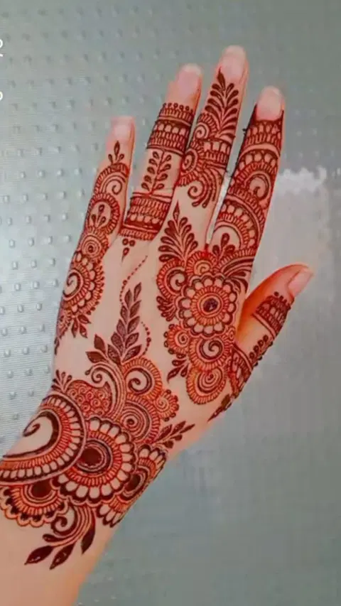 arabic bridal front hand mehndi design