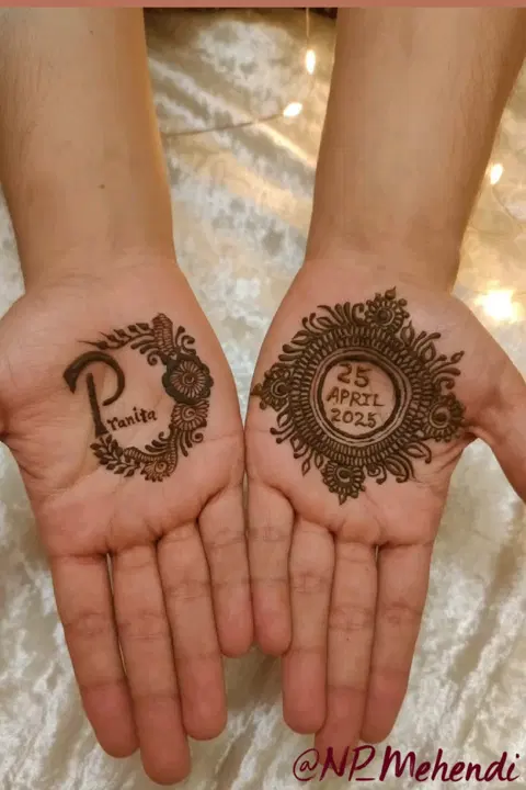 bridal indian circle front hand mehndi design