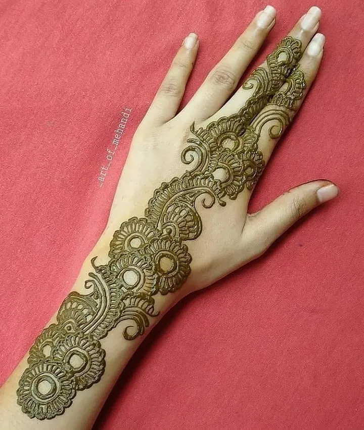 Arabic Simple Back Hand Mehndi Design with Jaal (7)