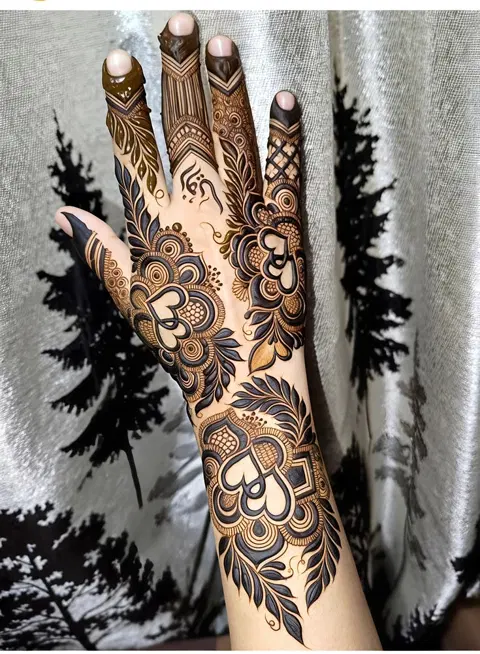 arabic bridal back hand mehndi design