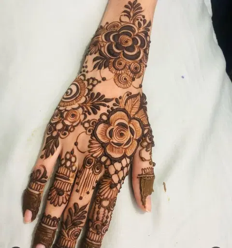 arabic bridal jaal back hand mehndi design