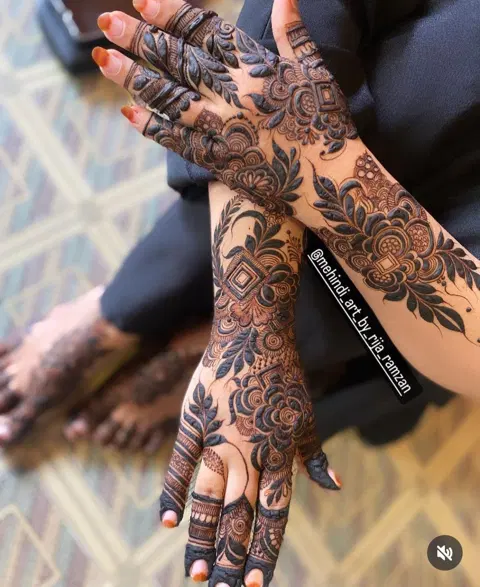 arabic dubai back hand mehndi design