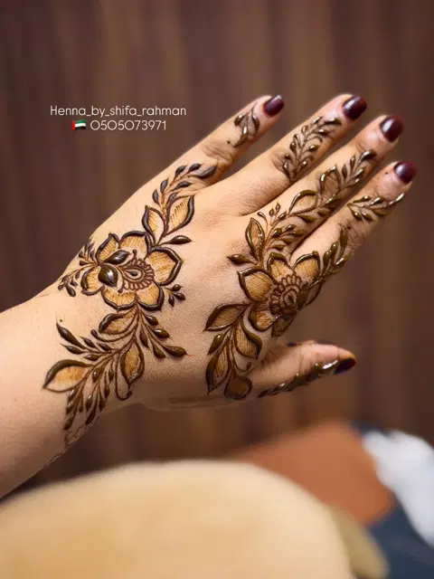 arabic dubai flower arm mehndi design