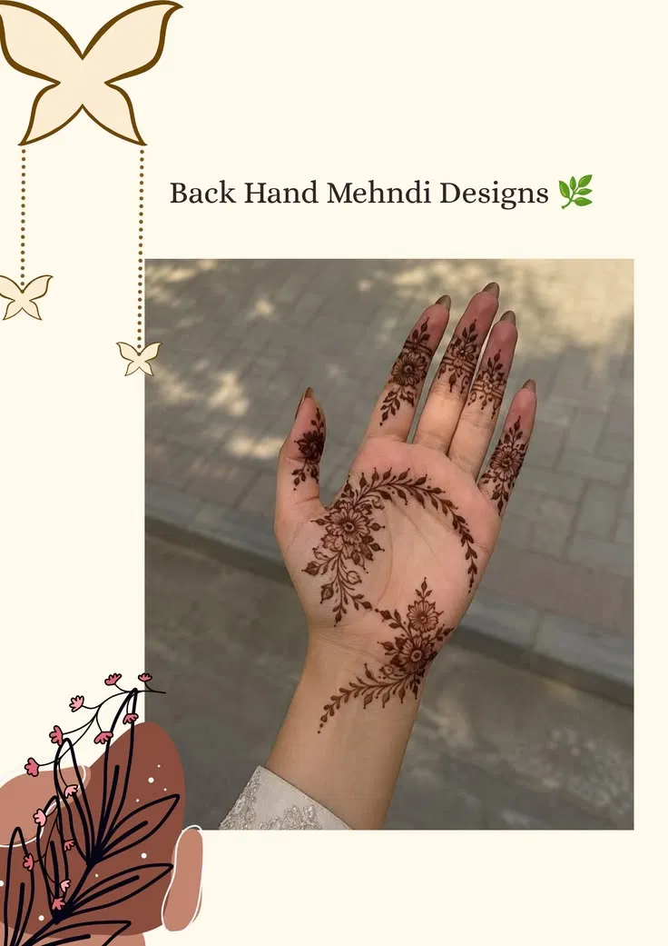 Arabic Simple Back Hand Mehndi Design with Flowers (11)