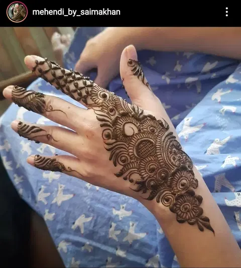 arabic simple bel back hand mehndi design