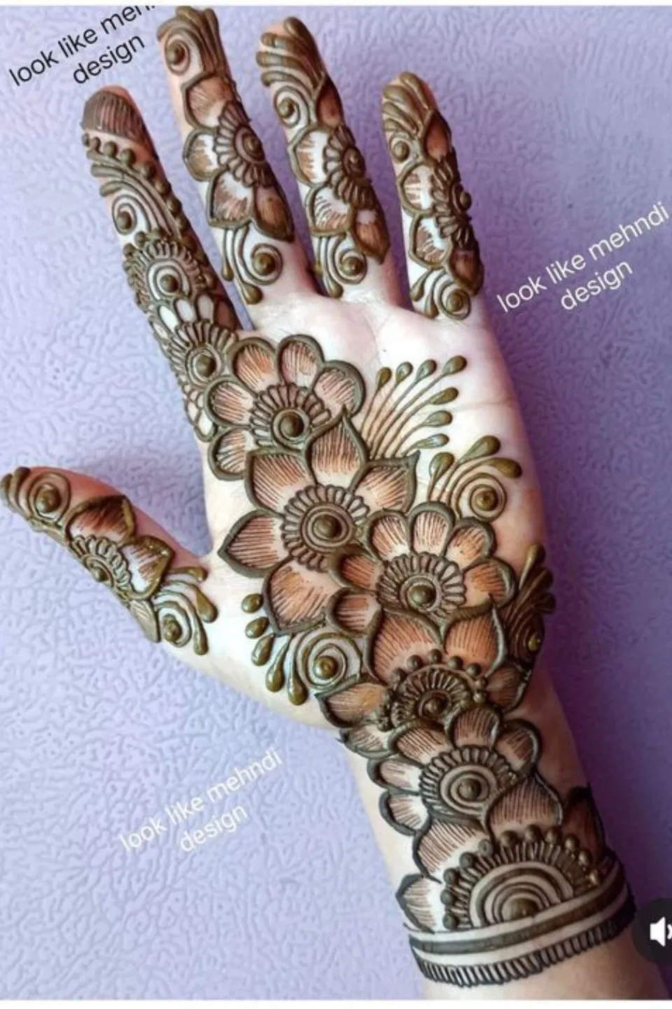 Stylish Front Hand Mehndi Design with Bel