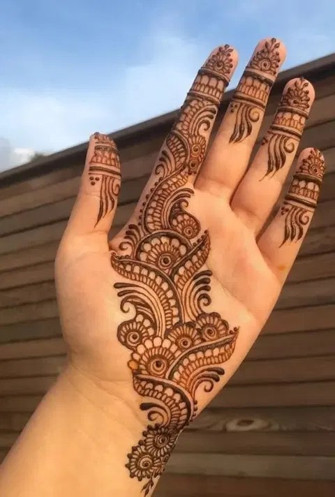 arabic simple bel front hand mehndi design