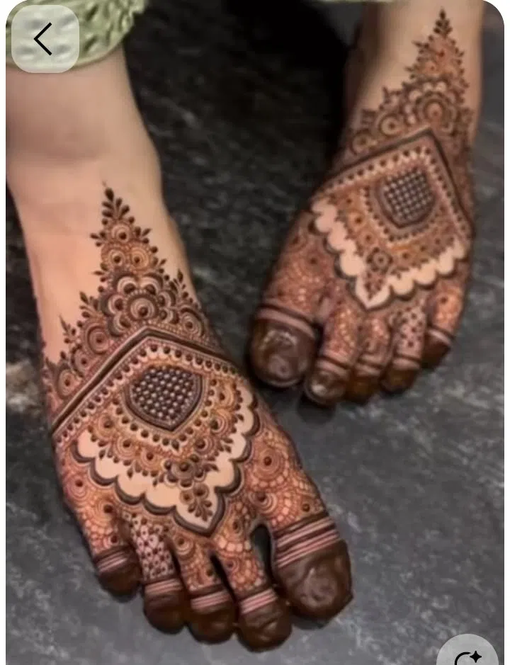 Aesthetic Bridal Back Hand Mehndi Design with Deity