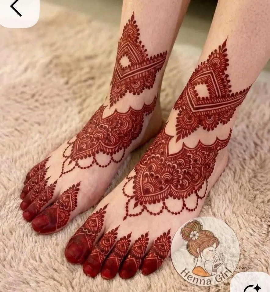 Bridal Indian Finger Mehndi Design with Hearts