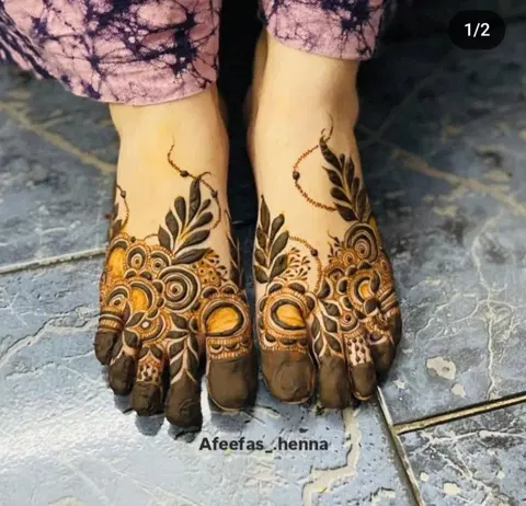 arabic pakistani foot mehndi design