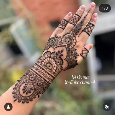 arabic bridal back hand mehndi design